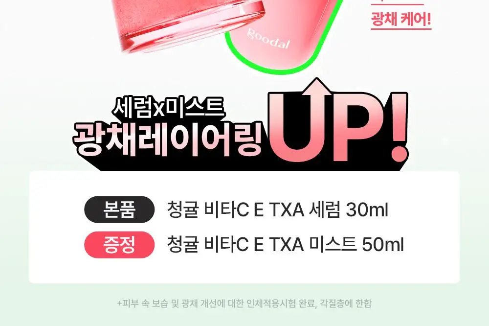 [흔적조준세럼/트라넥6%] 구달 청귤 비타C E TXA 세럼 30ml 기획 (+TXA 미스트 50ml) 상세페이지 2